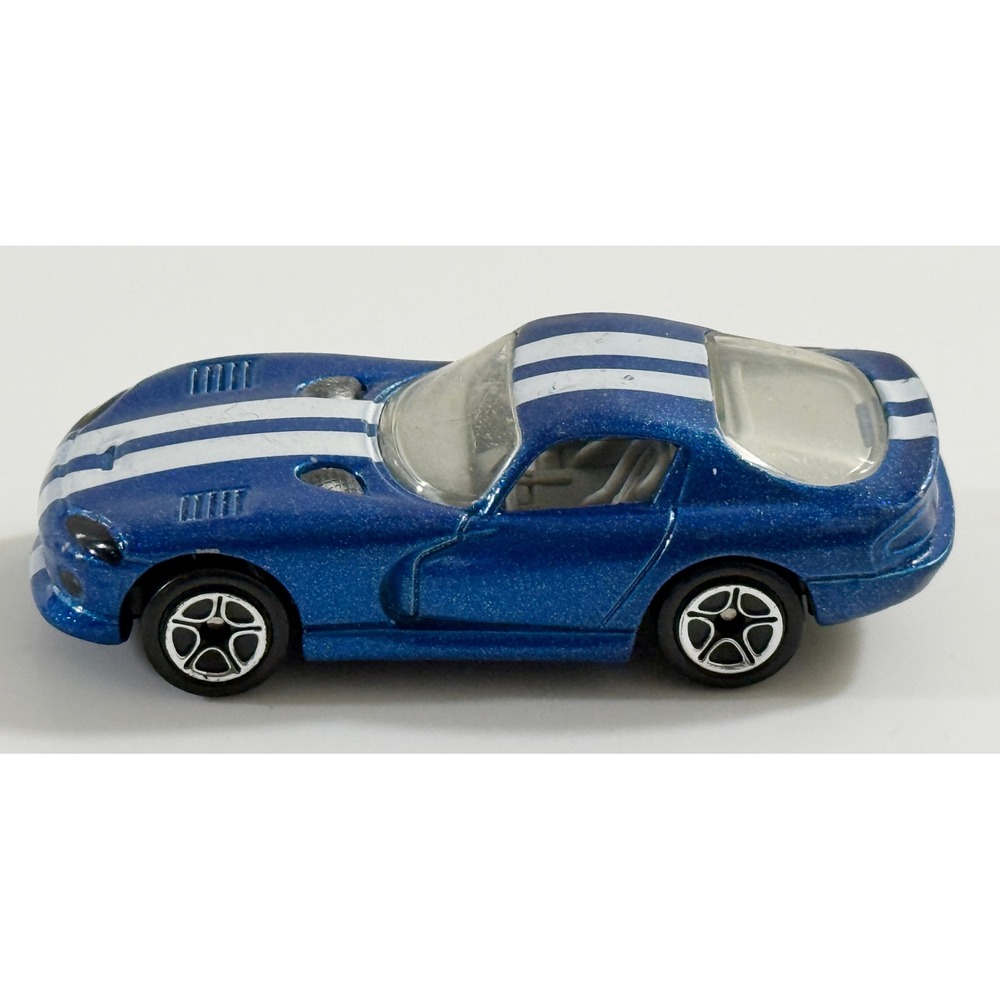 Matchbox Dodge Viper GTS Kidsโ 1:64 Blue White Racing Stripes Diecast Car 1996